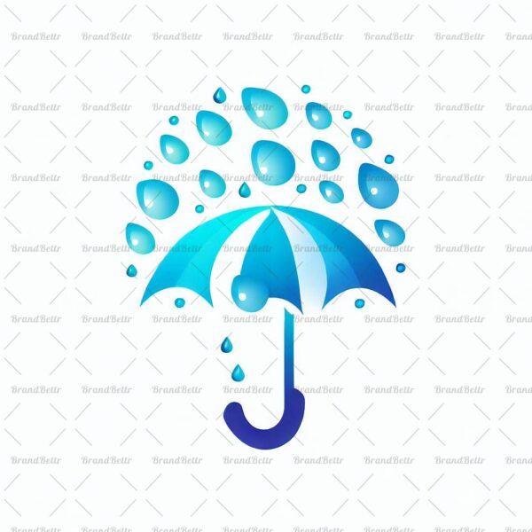 Abstrakte Regentropfen und Regenschirm